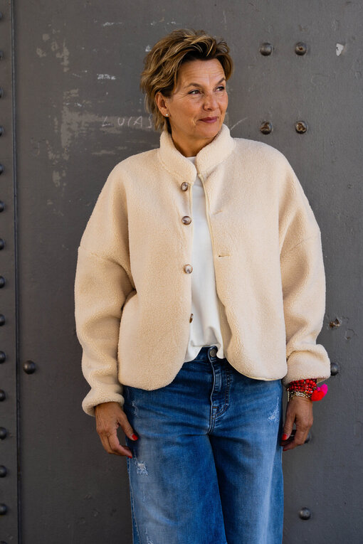 Kuschelige Teddyjacke “PIPER” ecru (PI27)