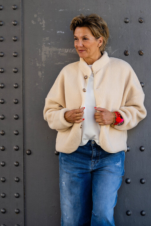 Kuschelige Teddyjacke “PIPER” ecru (PI27)