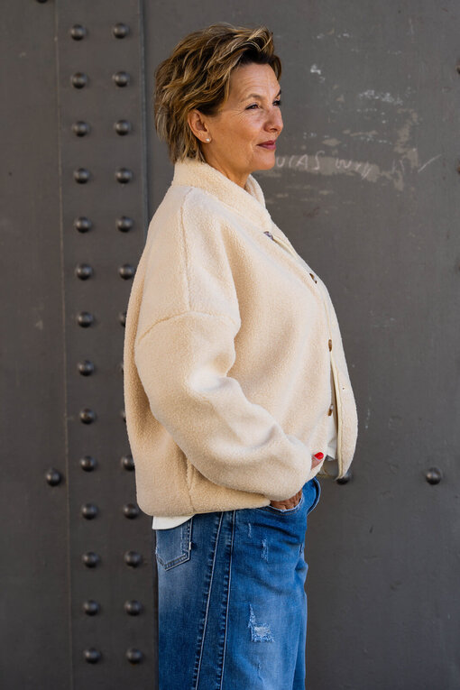 Kuschelige Teddyjacke “PIPER” ecru (PI27)