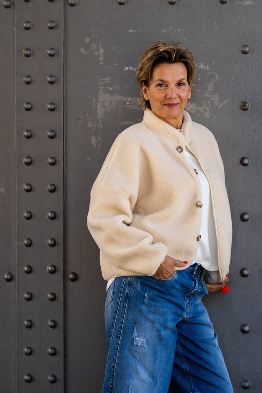 Kuschelige Teddyjacke “PIPER” ecru (PI27)