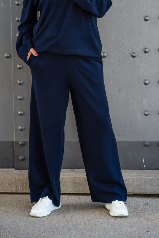 Lässige Feinstrick Hose “NESSI” marine (ER61)