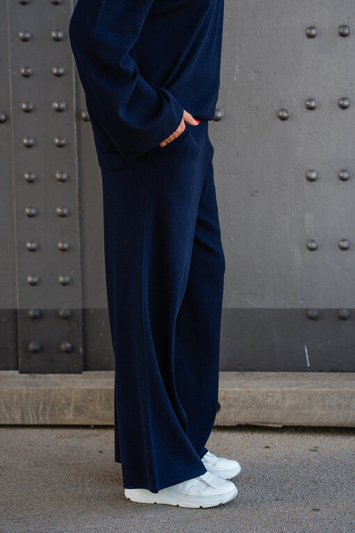 Lässige Feinstrick Hose “NESSI” marine (ER61)