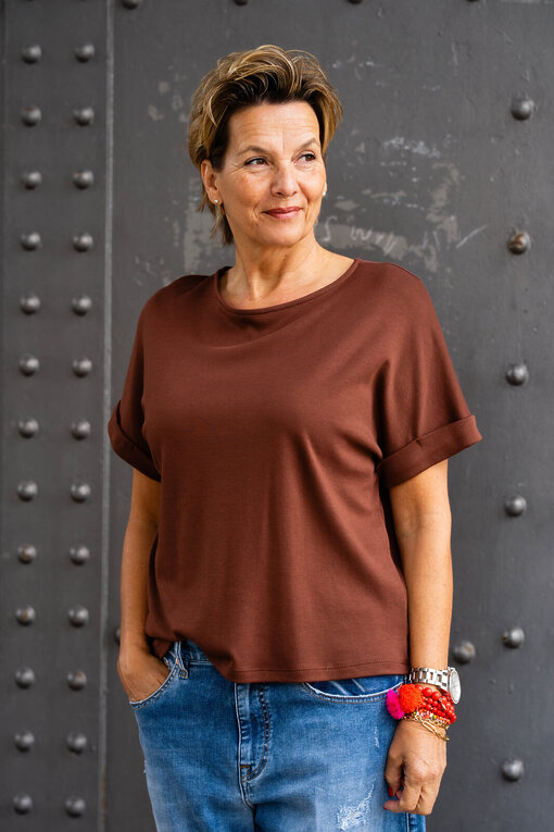 Lockeres Kurzarmshirt “LYRA” braun (BA20)