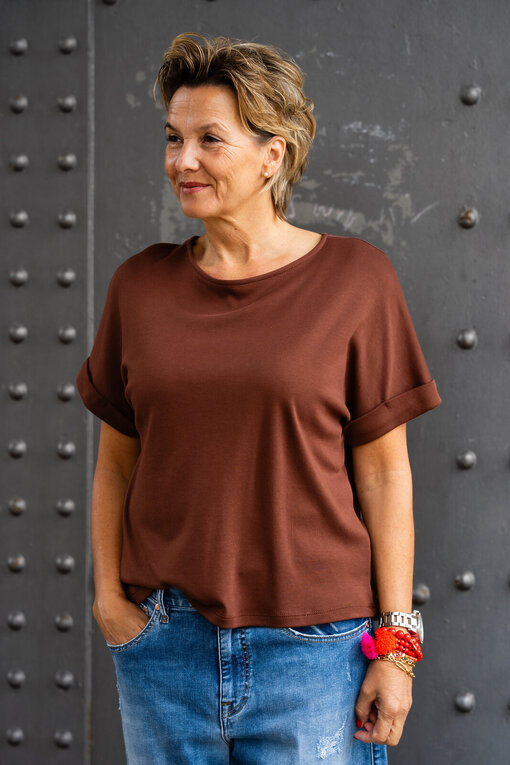Lockeres Kurzarmshirt “LYRA” braun (BA20)