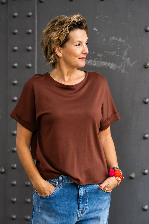 Lockeres Kurzarmshirt “LYRA” braun (BA20)