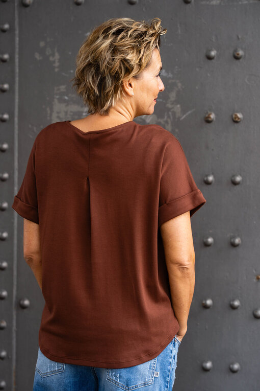 Lockeres Kurzarmshirt “LYRA” braun (BA20)