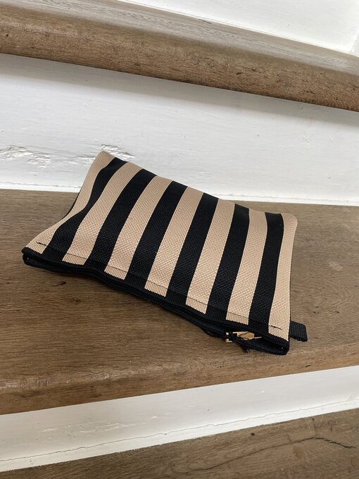 Kleine Clutch “BLAIR” schwarz/beige (GI02)