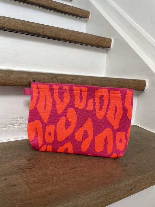 Kleine Clutch “BLAIR” orange/ fuchsia leo (GI02)