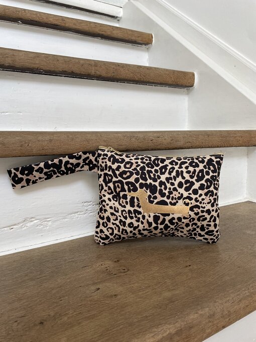 Leo – Bag in Bag/Kosmetiktasche “MILA” dackel/gold (AS08)