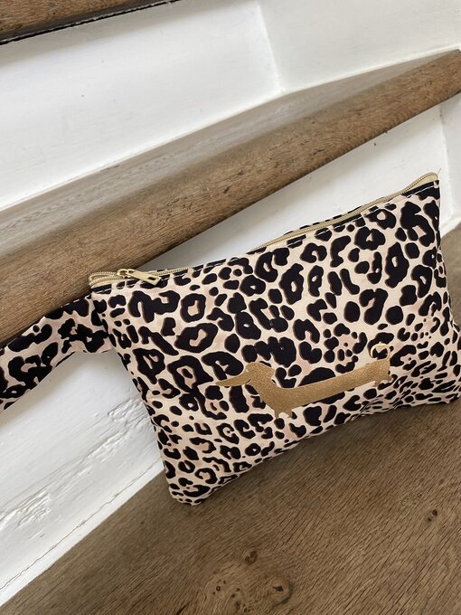 Leo – Bag in Bag/Kosmetiktasche “MILA” dackel/gold (AS08)