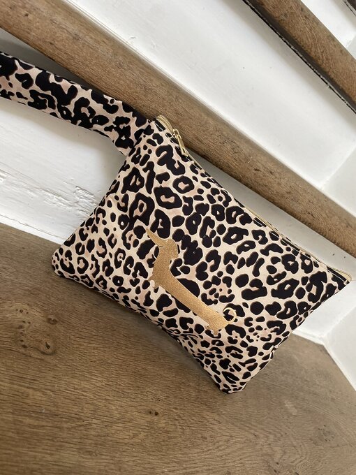 Leo – Bag in Bag/Kosmetiktasche “MILA” dackel/gold (AS08)
