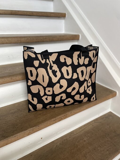 Cooler Shopper “CELESTE” schwarz/beige leo (GI03)