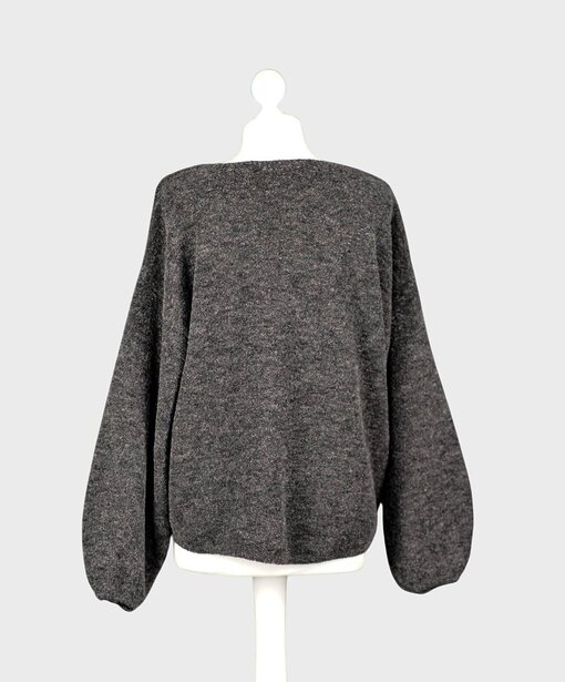 Weicher Strickpullover “JULIA” black melange (ER41)