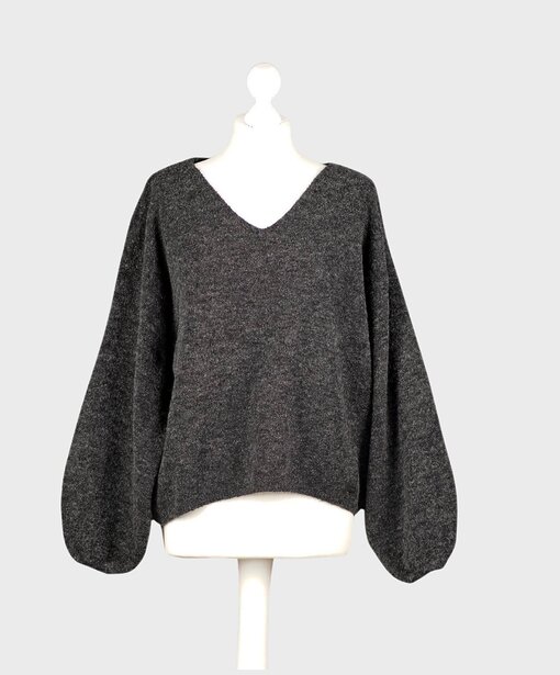 Weicher Strickpullover “JULIA” black melange (ER41)