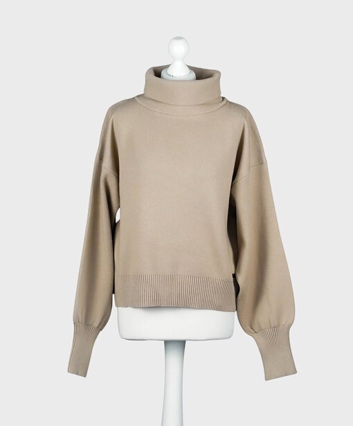 Turtle Neck Sweater “GRACIE” tan (ER14)