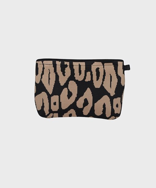 Kleine Clutch “BLAIR” schwarz/beige leo (GI02)