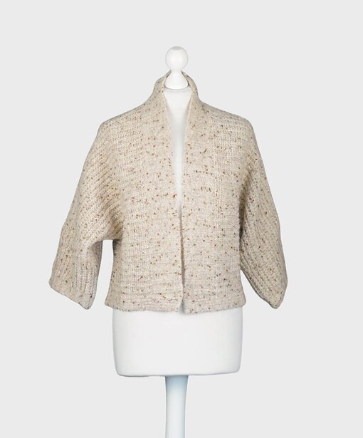 Kurzer  Strickcardigan “EVI” taupe solid (MSC09)