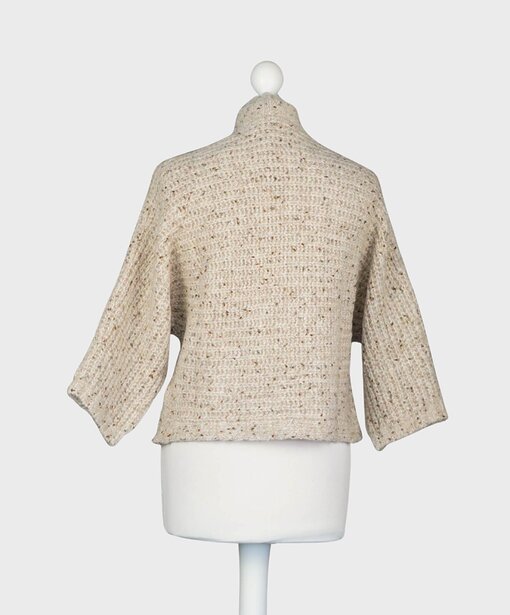 Kurzer  Strickcardigan “EVI” taupe solid (MSC09)