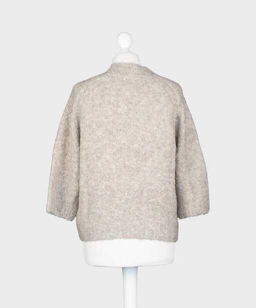 Weicher Strickpullover mit Wolle “LYNN” taupe solid (MSC08)