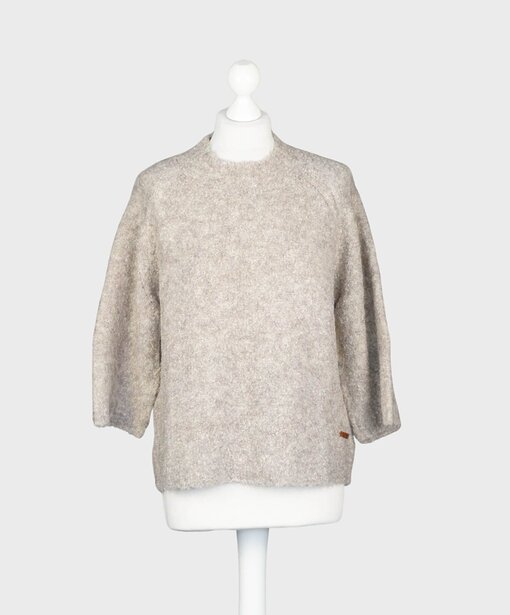 Weicher Strickpullover mit Wolle “LYNN” taupe solid (MSC08)