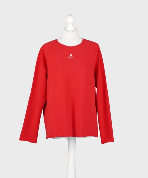 Soft Sweater “LUCK IS BELIEVING” tomato/black (PI26)