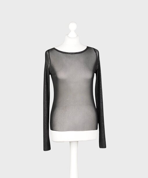 Funkelndes Mesh Shirt “RILEY” black (10D33)