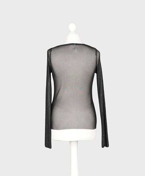 Funkelndes Mesh Shirt “RILEY” black (10D33)