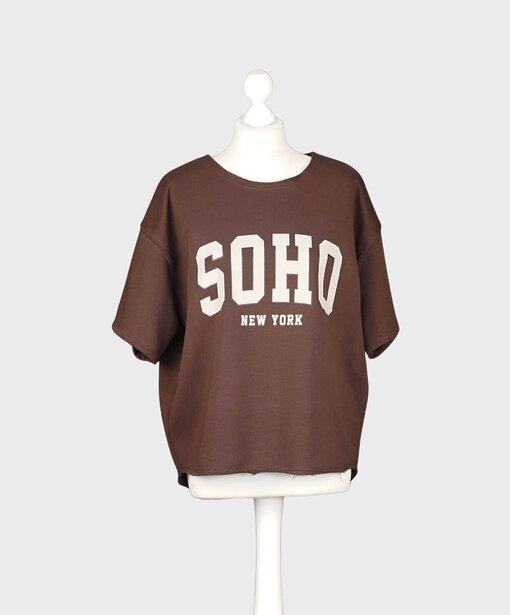Cooler Kurzarm Sweater “SOHO” schokobaun (GW63)