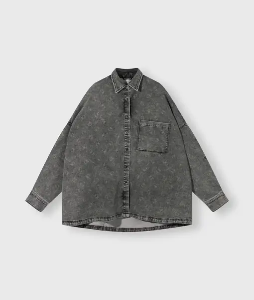 Oversized Denim Hemdbluse “ZURI” black (10D31)