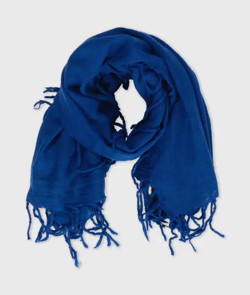 Schal mit Fransen “ZOEY” true blue (10D113)