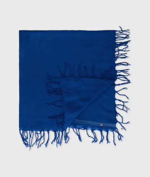 Schal mit Fransen “ZOEY” true blue (10D113)