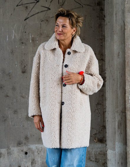 FRAUENSACHE - Teddy-Mantel mit Wolle "SANNA" (GW77)