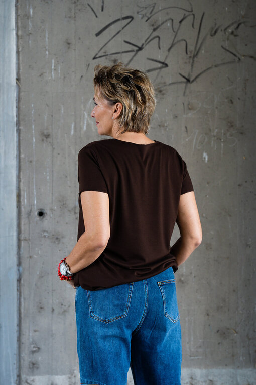 Kurzarmshirt “INDIRA” schokobraun (BA43)