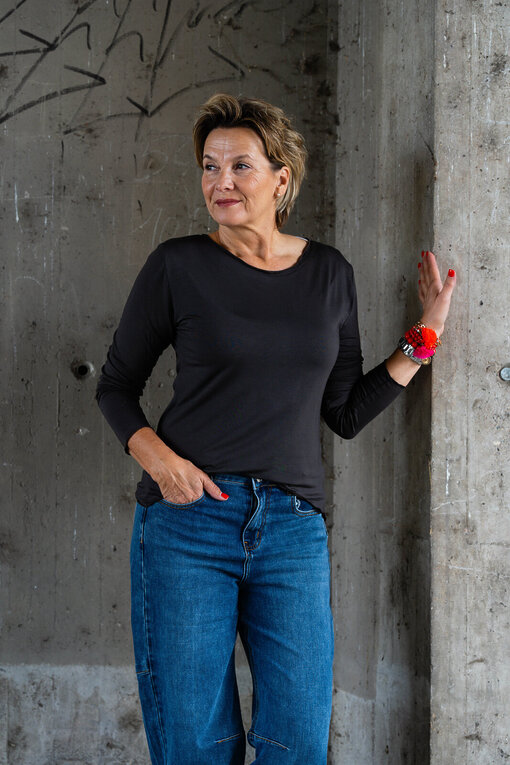 Langarmshirt “EVA” graubraun (BA81)
