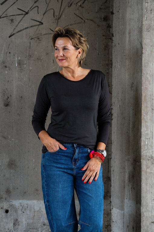 Langarmshirt “EVA” graubraun (BA81)