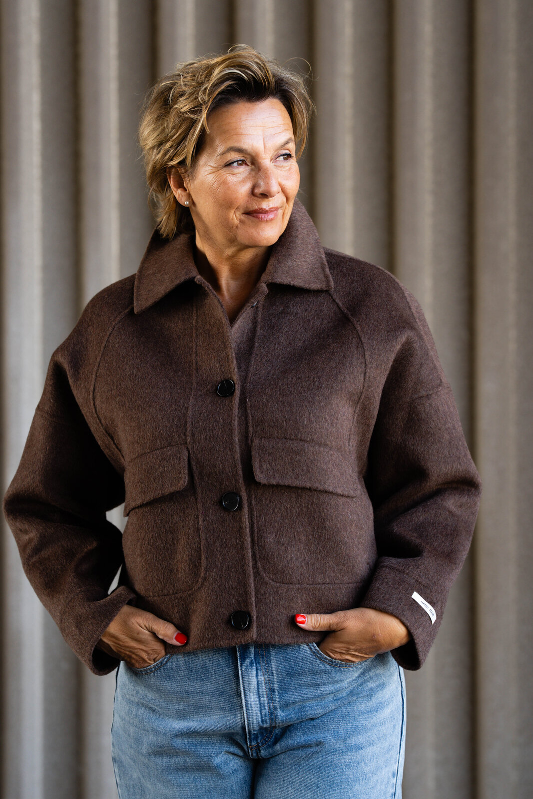 Wolljacke mit Cashmere “CARLA” schokobraun (GW79)