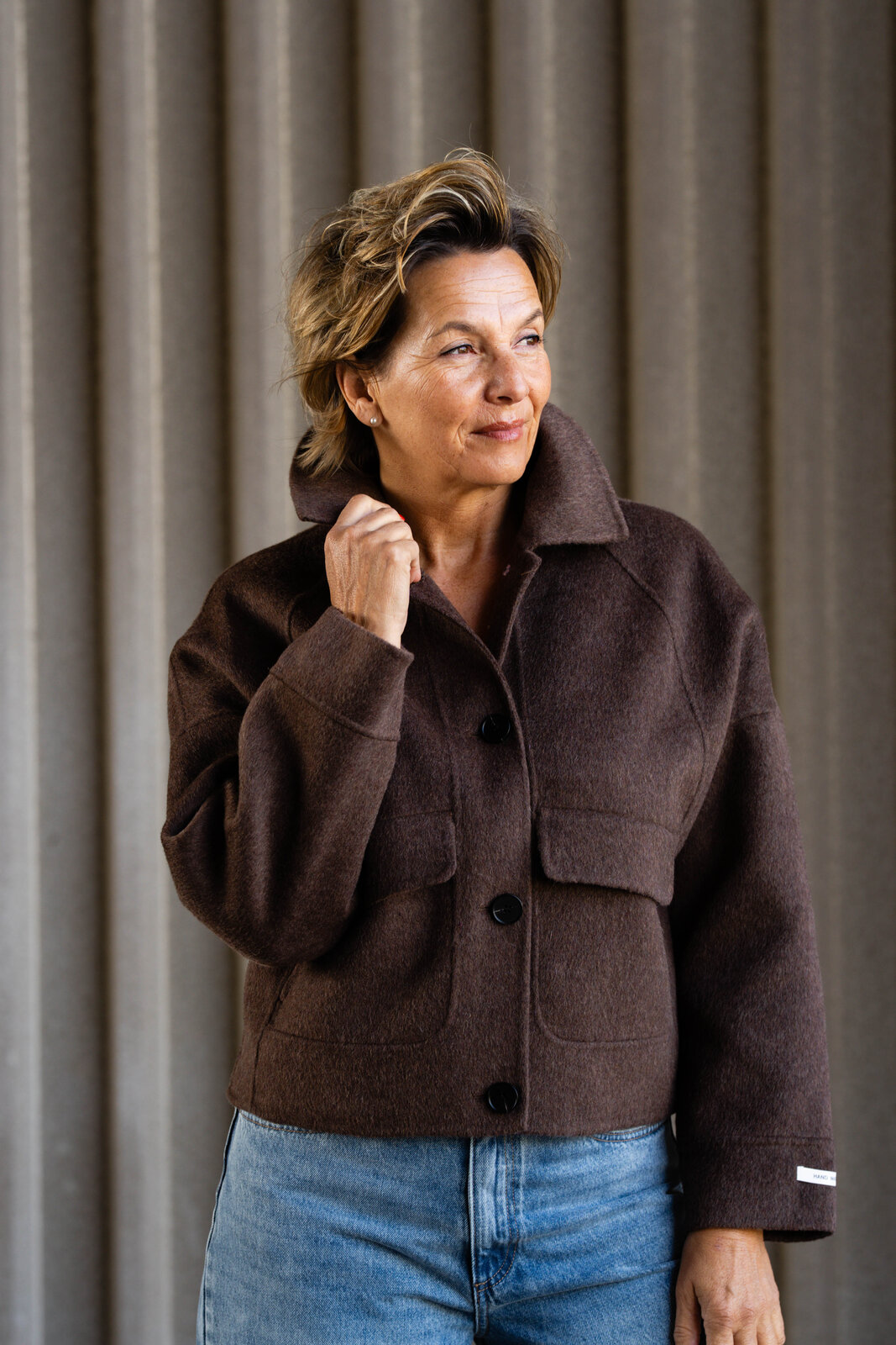 Wolljacke mit Cashmere “CARLA” schokobraun (GW79)