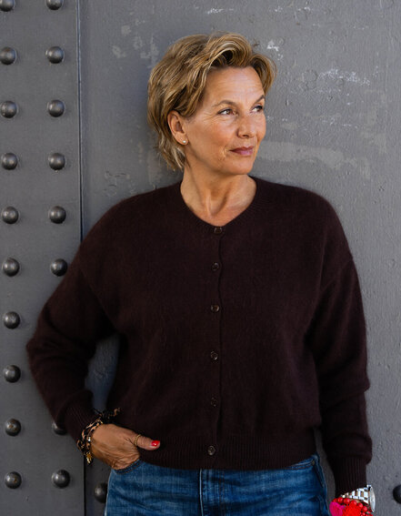 FRAUENSACHE - Hochwertige Angora-Strickjacke "NAEMI" (GW219)