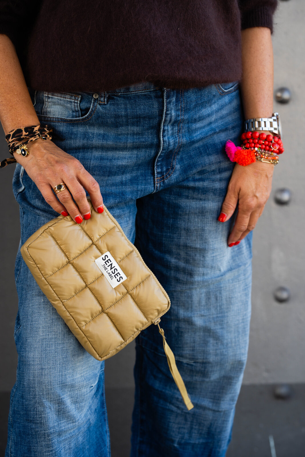 Puffer Kosmetik Bag “ALLISON” light cognac (SE39)