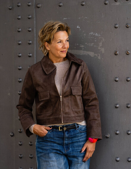 Frauensache - Velourleder-Imitatjacke "SAMANTHA" (GW09)