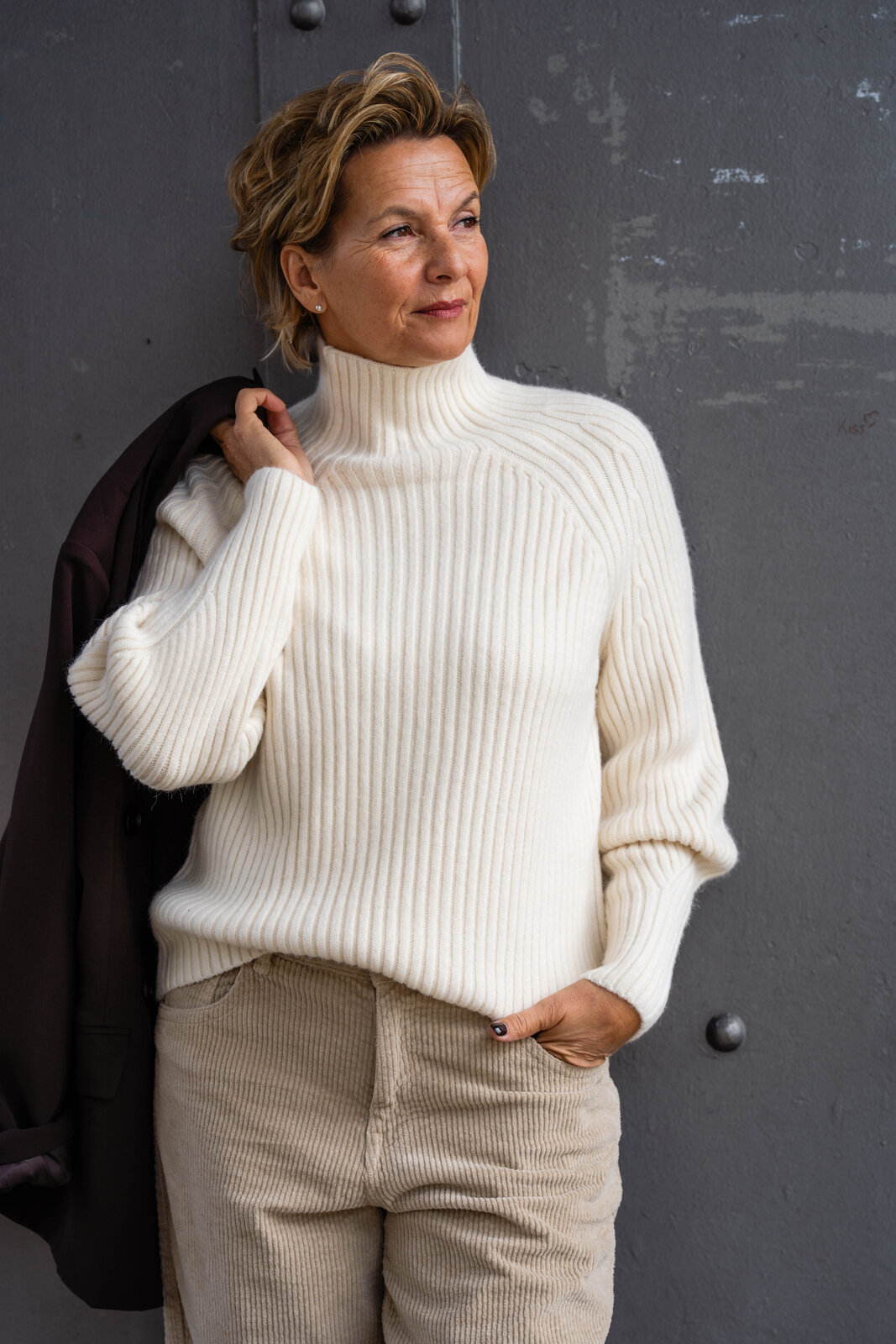 Trendiger Strickpullover “KATHLEEN” creme (GW224)