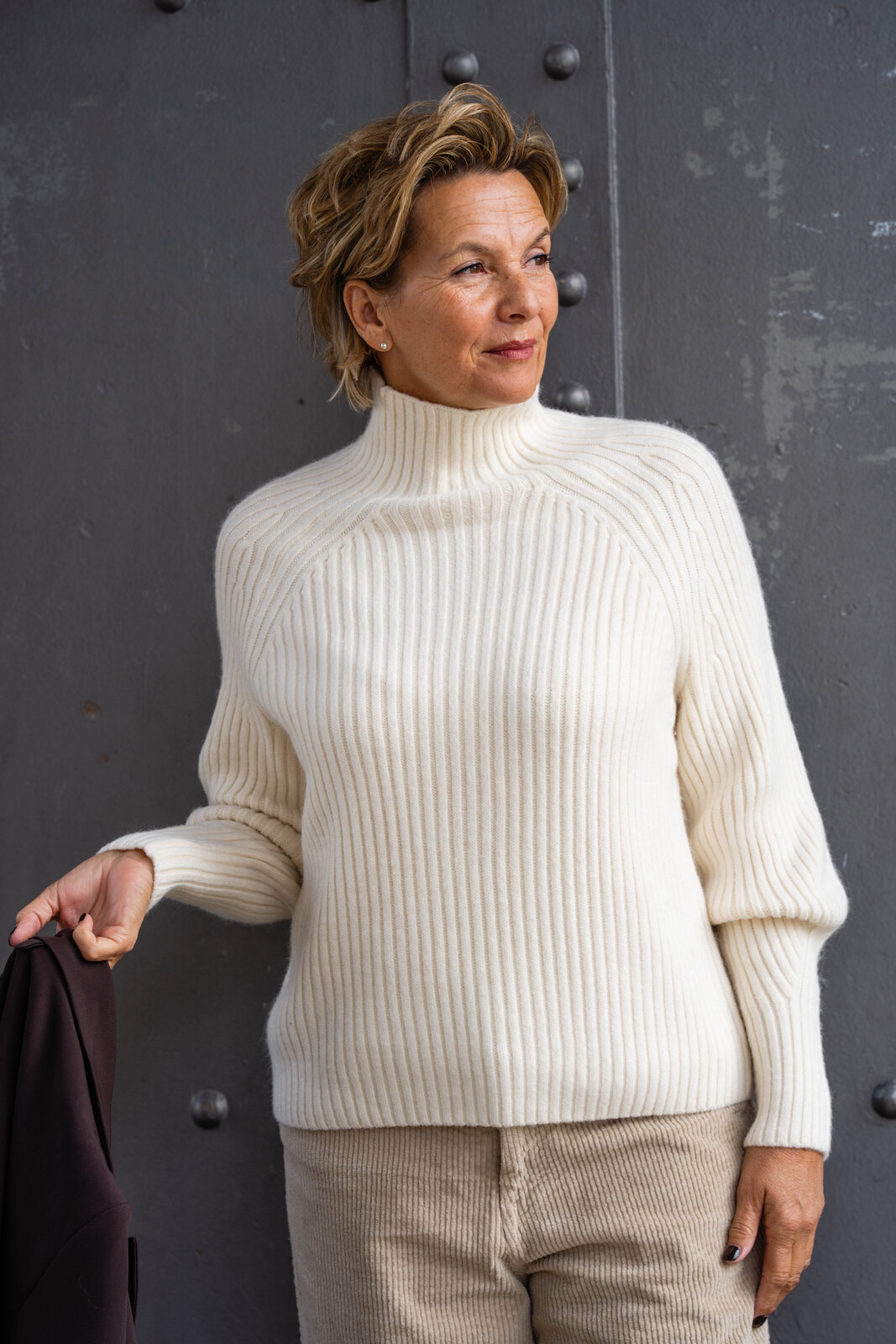 Trendiger Strickpullover “KATHLEEN” creme (GW224)