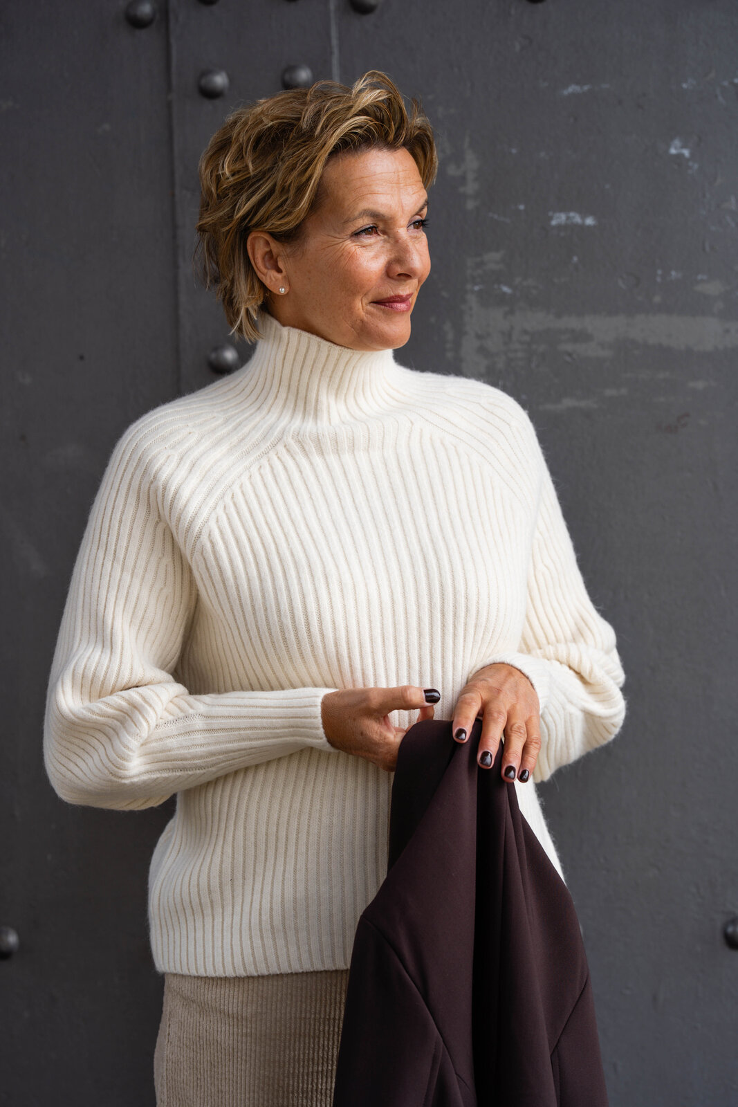 Trendiger Strickpullover “KATHLEEN” creme (GW224)