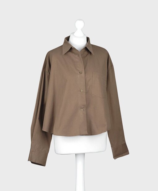 Lockere Bluse mit Seide “SIERRA” schokobraun (HB04)