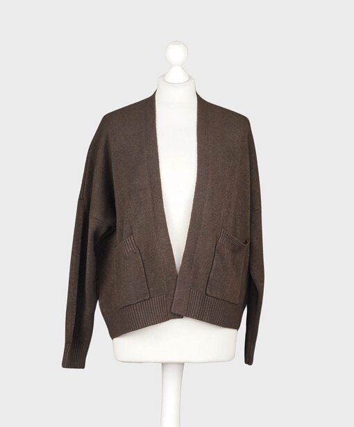 Feinstrick Cardigan “ROXANNE” schokobraun (GW209)