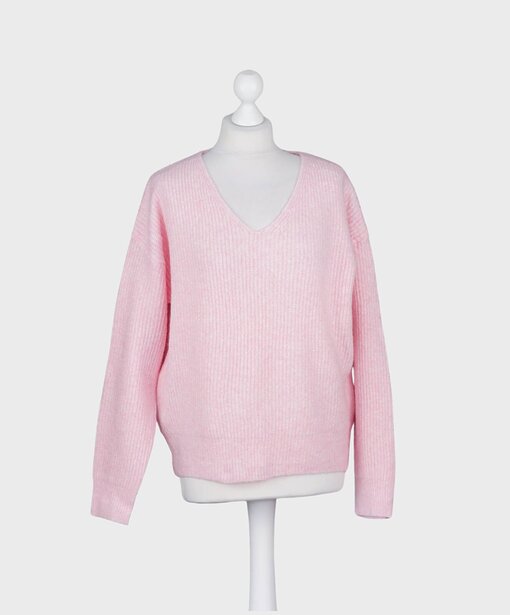 Rippstrickpulli mit Wolle “MARLEEN” rosa (GW212)