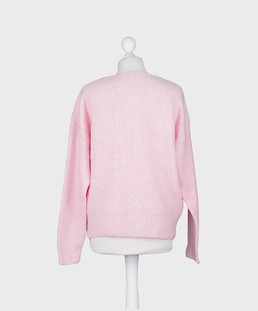 Rippstrickpulli mit Wolle “MARLEEN” rosa (GW212)