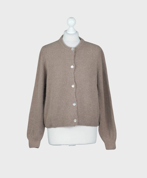 Kuschelige Strickjacke “NELE” taupe (GW214)