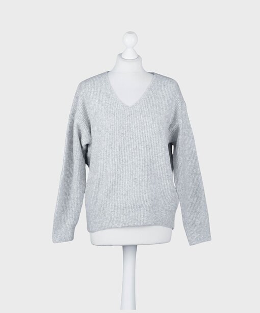 Rippstrickpulli mit Wolle “MARLEEN” hellgrau (GW212)
