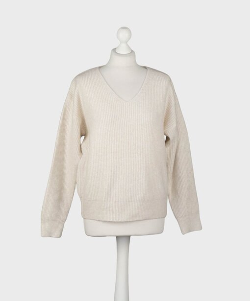 Rippstrickpulli mit Wolle “MARLEEN” beige (GW212)